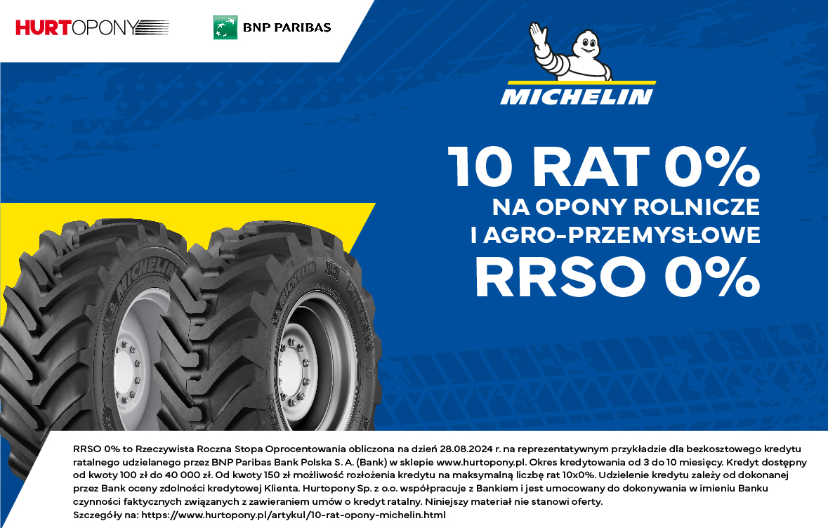 Tylko teraz: 10 rat 0% na opony Michelin!