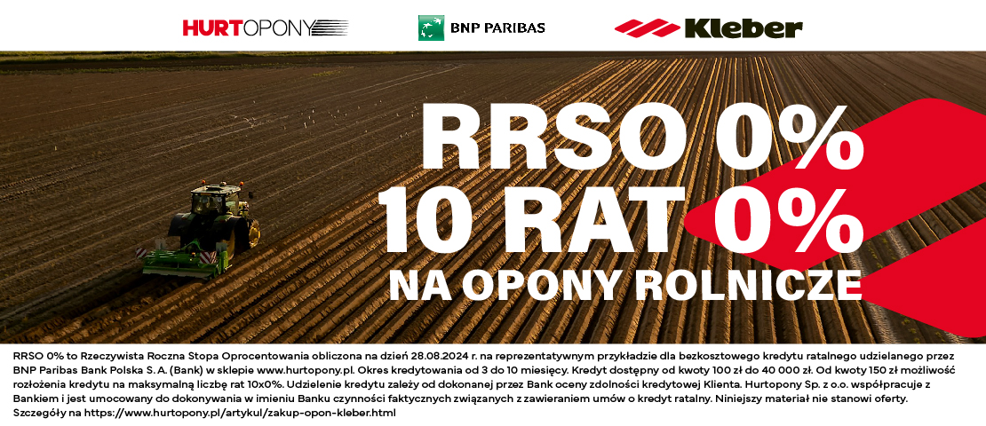 Raty 0% na opony rolnicze Kleber